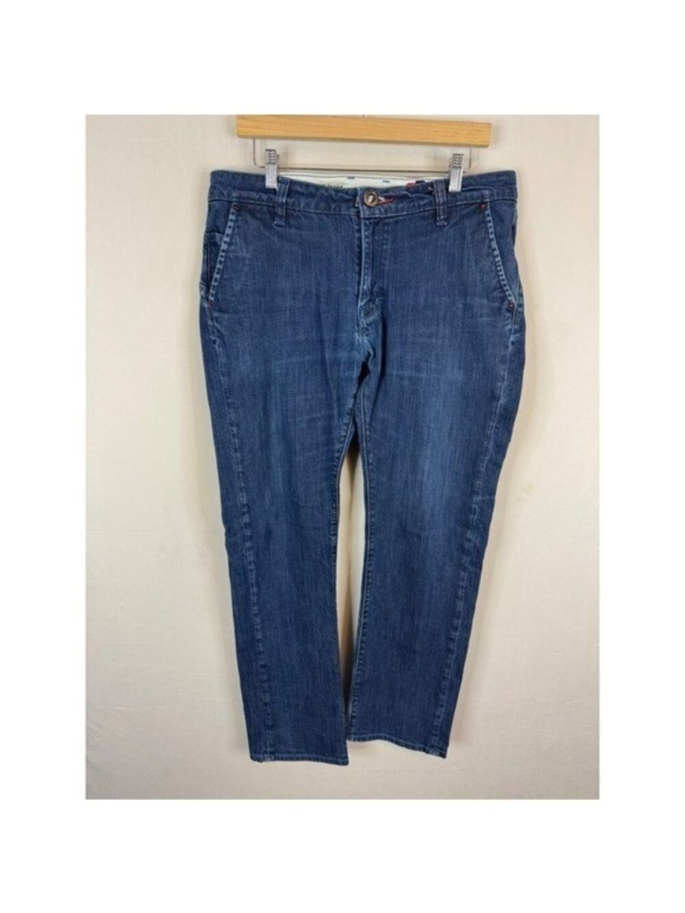 Volcom V-CO Jeano Mens Blue Straight Leg Denim Jeans Size 36X31